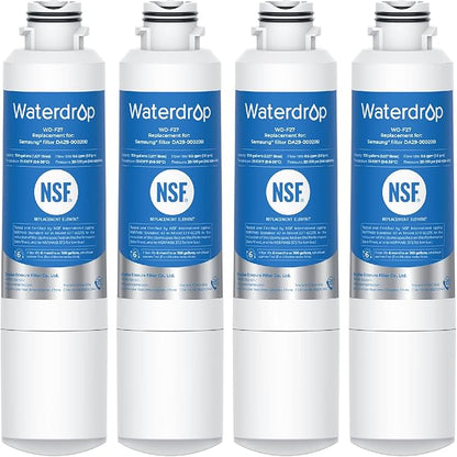 Waterdrop DA29-00020B Refrigerator Water Filter, Replacement for Samsung HAF-CIN/EXP, DA29-00020B-1, Reduce Lead, Benzene, Chlorine, bad Taste and Odor, 4 Filters(Package May Vary)