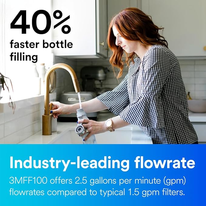 Aqua-Pure FF101 Replacement Water Filter Cartridge for Aqua-Pure System 3M FF100, Reduces Lead, Microplastics, Chlorine Taste and Odor, Cysts, Select VOCs