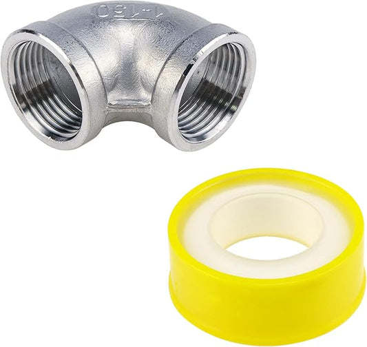 1Pc 304 Stainless Steel 90 Degree Elbow 1" NPT Female x 1" NPT Female Threaded Pipe Fitting