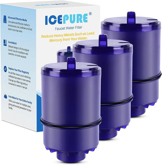 ICEPURE Faucet Water Filter Replacement for Pur® Plus RF9999® FM-2500V, FM-3700, RF3375, PFM400H PFM450S PFM150W PFM350V PUR-0A1 for All PUR Faucet Filtration Systems, 3PACK