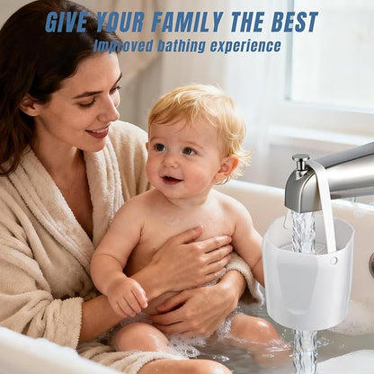 Bath Filter for Tub Faucet, 8 Stages Bath Water Filter for Tub, Removes 95% Chlorine, Lead, Fluoride & Heavy Metals, Improve Skin, Hair and Nails Condition, BPA Free (White)