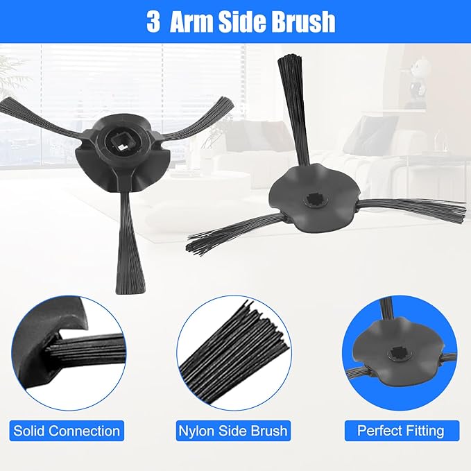 RV2310AE Replacement Parts for Shark AV2310AE/RV2320S/RV2300S/UR2360S Matrix Robot Vacuum 2 Roller Brushes, 6 Side Brushes, 2 HEPA Filters, 2 Foam & 2 Sponge Filters, 1 Main Brush Cover-15 Pack