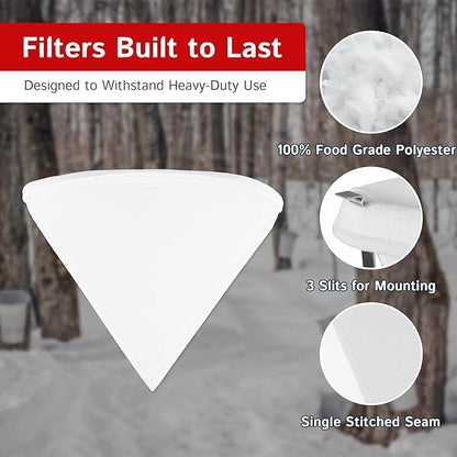 The Felt Store Synthetic Maple Syrup Filter Cone – Reusable Heavy-Duty Polyester Syrup Strainer for Clear Syrup, Easy to Mount or Hang, Food-Grade Material - Spring Maple Sugaring - 1 Quart
