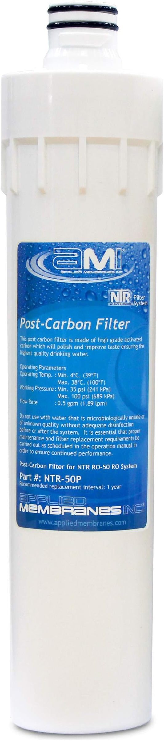Carbon Polishing Filter for Applied Membranes NTR RO System | NTR-50P Replacement Water Filter Stage 4 for NTR-RO-50