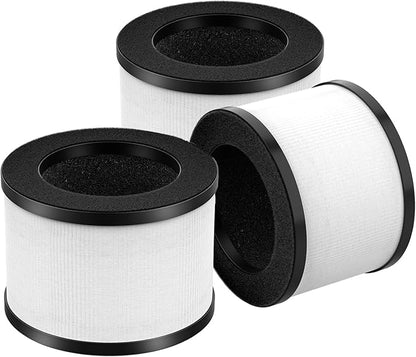 3 Pack TZ-K1 Replacement Filter Compatible with FreAire KN6391, Compatible with ToLife TZ-K1, Compatible with VOOPNU DH-JH12, for MK-01 MK-06, MJ012H, 3-in-1 Filter Replacement for Smoke Pollen, White