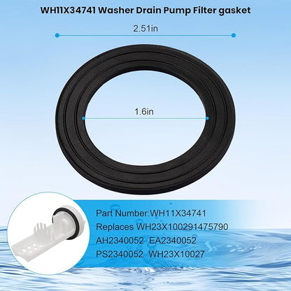 WH11X34741 Washer Drain Pump Filter gasket | WH11X29539 Drain Pump gasket Filter Plug Seal Ring