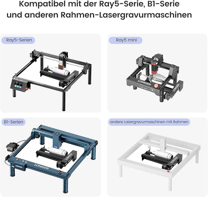 Longer Laser Engraver Rotary Roller with Bracket, Y-Axis Rotary Roller 360° Rotation for Laser Engraver Engraving Cylindrical Objects Tumblers Cans Cups Bottles, Compatible with 99% of Laser Engraver
