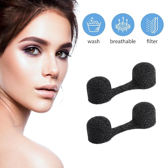 150 Pieces Nose Plug Filter Disposable Nose Dust Filters Bulk Sponge Nostril Filters for Spray Tanning Welding Dust Allergies DustConstruction Areas (Black)
