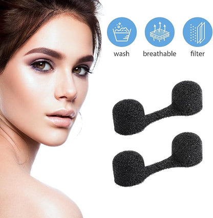 150 Pieces Nose Plug Filter Disposable Nose Dust Filters Bulk Sponge Nostril Filters for Spray Tanning Welding Dust Allergies DustConstruction Areas (Black)