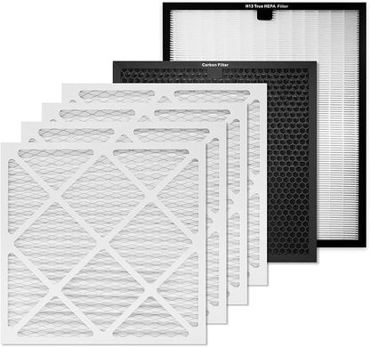 Air Scrubber Replacement Filter Set, HEPA 550/Activated Carbon/MERV-13 Filter Compatible with Commercial Air Scrubber & Purifiers(6 Pack)