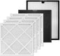 Air Scrubber Replacement Filter Set, HEPA 550/Activated Carbon/MERV-13 Filter Compatible with Commercial Air Scrubber & Purifiers(6 Pack)