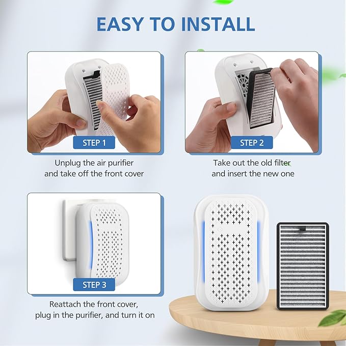 8 Pack For DSTx HEPA + Carbon Filters Replacement Compatible with Clarifion DSTx Mini Personal Portable Air Purifiers for Home, Bedroom and Pets, Works for Dust, Smoke,Odors and Airborne Particles