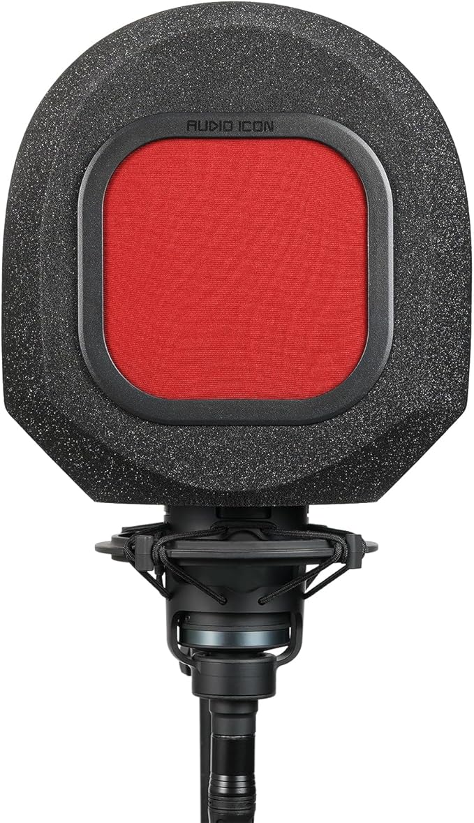 Soundbox Vocal Recording Isolation Booth | Portable Microphone Shield, Pop Filter for Studio-Quality Sound for Singing, Podcasting, Acoustic High-Density Foam Ball, Mic Soundproof Box (Fire Red)
