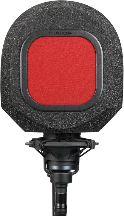 Soundbox Vocal Recording Isolation Booth | Portable Microphone Shield, Pop Filter for Studio-Quality Sound for Singing, Podcasting, Acoustic High-Density Foam Ball, Mic Soundproof Box (Fire Red)