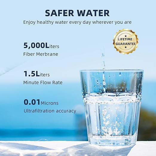 Emergency Water Filter Large Water Filtration System Survival - Hand Pump Water Filter, High Volume Water Purifier Camping, 3 Stage Water Filtration System Outdoor Portable Group Military Grade