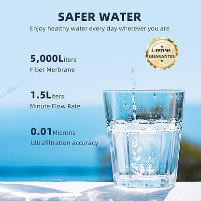 Emergency Water Filter Large Water Filtration System Survival - Hand Pump Water Filter, High Volume Water Purifier Camping, 3 Stage Water Filtration System Outdoor Portable Group Military Grade
