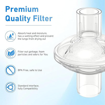 CP-AP Filters Universal Fit in Line CP-AP Filter - Fit 22mm/25mm Tubing for CP-AP/BiP-AP Machines Compatible with Res.Med Phili.ps Respironics Dream-Station by TOMOON 6 Pack