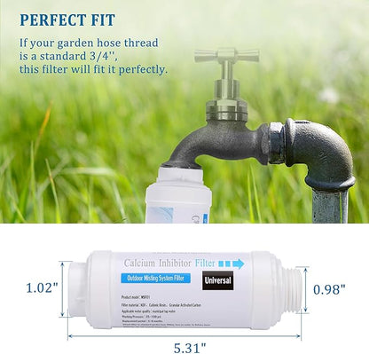 Yoption Calcium Inhibitor Filter, Outdoor Misting System Filter, for Preventing Scale Buildup and Clogging of Garden Patio Misters - 2 Pack