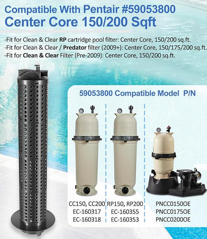 LAIKOU 59053800 Center Core Replacement Part for Clean & Clear RP Filter CC 150, 175 and 200 Square Feet EC- 160317 160318 CCRP150 CCRP200 Pool and Spa Cartridge Filter Part