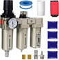 Upgraded 1/2" NPT Industrial Air Dryer for Compressor, 3 Stage Air Compressor Water Separator System, Particulate Filter, Coalescing Filter, Desiccant Dryer & Air Regulator,Auto Drain