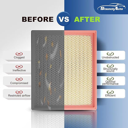 1*Engine and 2*Cabin Air Filter Combo for Nissan Frontier NV1500 NV2500 NV3500 Pathfinder Xterra & Suzuki Equator Air Filter Replacement #CF10553 CA7440 Car Accessories 3 Pack
