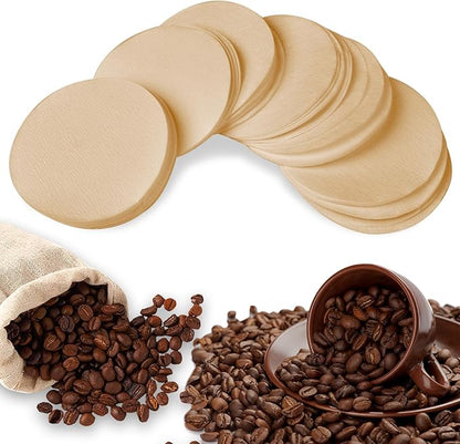 CEYAZYE 200 PCS Round Coffee Filter Paper, 56 mm Disposable Coffee Filters, Moka Coffee Pot Filter for Espresso Machine Portafilter Moka Pot, Quality Material Paper Fiber Heat Resistance