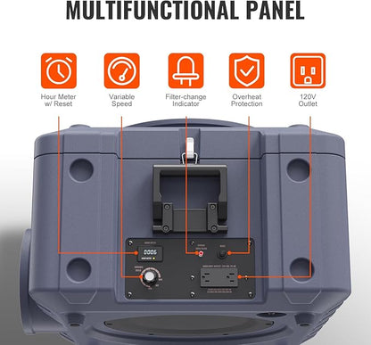 VEVOR Air Scrubber with 3-Stage Filtration, Stackable Negative Air Machine 550 CFM, Air Cleaner with MERV10, Carbon, H13 HEPA, for Home, Industrial and Commercial Use
