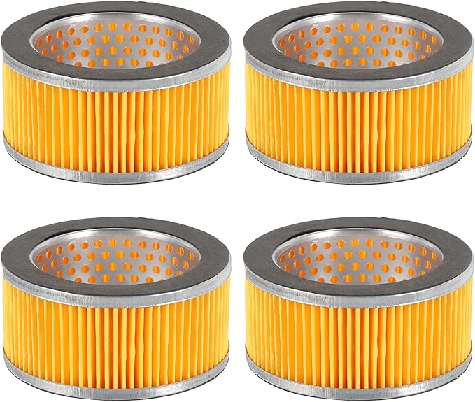 PATIKIL 4.2 x 2 Inch Air Compressor Intake Paper Filter 4 Pack Piston Type Air Filter Elements Replacement for Blowers Generators Filter Particles to Reduce Noise, Yellow