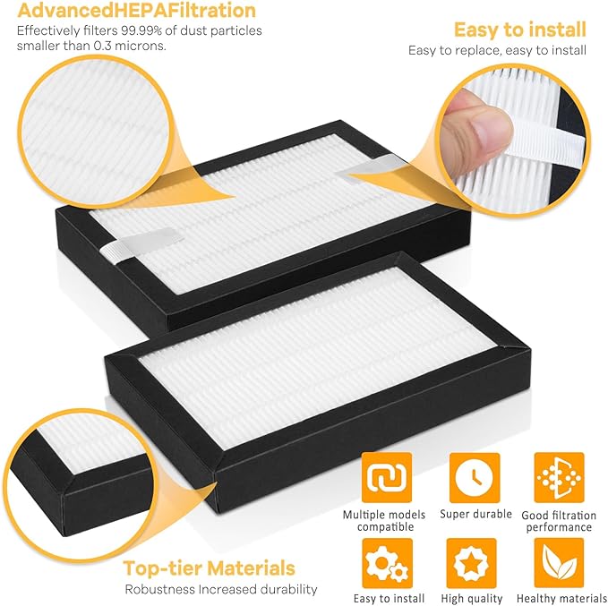 4 Pack EF-12 62731 52731 HEPA Media Vacuum Exhaust Air Filters for Kenmore Canister Vacuum Cleaner 81615 81614 BC4026, Compare to Part# 591021101