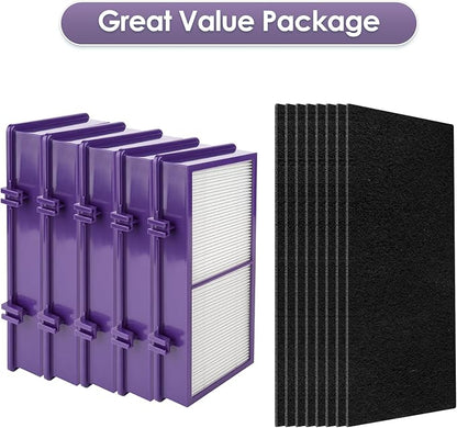 (15 Pack) AER1 Filter 5 HEPA Filters + 10 Carbon Booster Filters Compatible With Holmes AER1 Type Total Air Filter HAPF300AP True HEPA Filter, Performance Plus, Replacement HEPA Filter Accessories