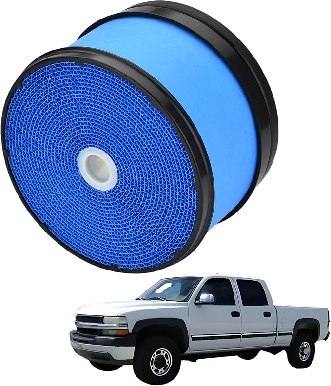 A3087C Engine Air Filter Compatible With 06-10 Silverado/Sierra 2500HD,07-10 Silverado/Sierra 3500HD,07 Silverado/Sierra 2500HD 3500 Classic, 6.6L 8Cyl Replaces P610875