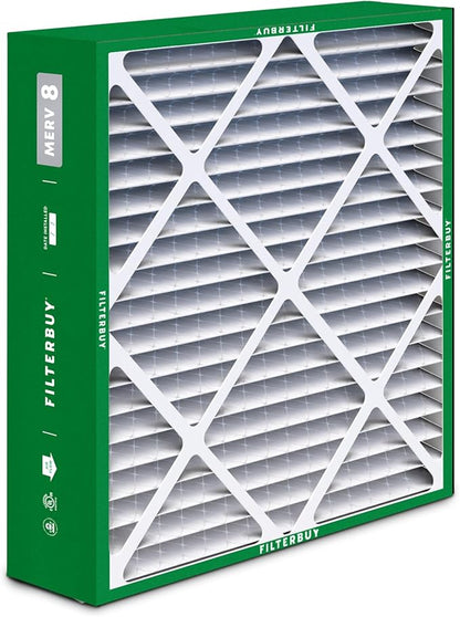 Filterbuy 20x26x5 Air Filter MERV 8 Essential Dust & Allergy Defense (2-Pack), Pleated HVAC AC Furnace Filters for Electro-Air, Lennox, White Rodgers, and More (Actual Size: 20.00 x 25.88 x 4.88)
