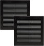 Vent Systems 6" x 6" (Opening Dimensions) - Pack of 2 - Black Plastic Soffit Vent Cover - Durable Flat Square Air Vent Grille with Mesh Screen - Ventilation Grill Wall & Ceiling Indoor & Outdoor