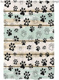 Sheer Curtains 63 Inch Length, Sage Green Beige Farmhouse Semi Sheer Curtains Light Filtering Window Treatment, Black Dog Paw Vintage Wooden Privacy Voile Drapes for Living Room Bedroom 52x63 Inch