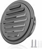 3inch 304 Stainless Steel Air Vents, Louvered Grille Cover Vent Hood Flat Ducting Ventilation Air Vent Wall Air Outlet with Fly Screen Mesh for House (3 inch Black Paint Cover （70mm）)