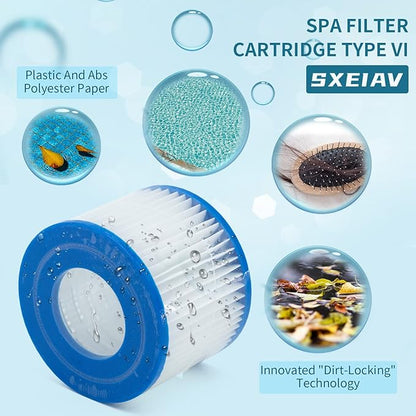Type vi spa Filter and hot tub Filter Replacement Cartridge for Coleman hot tub Filters, for Inflatable hot tub Filter (12Pcs)