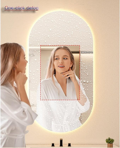 Bathroom Led Mirror ，Bathroom Mirror with LED Lights，LED Mirror for Bathroom，Backlit Bathroom Mirror ，Backlit Lighted Makeup Mirror，with Touch Sensor/Dimming/Demister pad(B,H100*W50cm/H39.4*W19.7IN)
