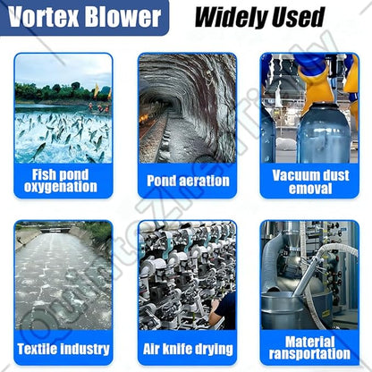 Vortex Ring Regenerative Blower,Single Phase High-Pressure Industrial Vacuum Pump,Electric Air Pump,for Industrial Applications,Construction Sites,Fish Pond Aeration 550W/0.74HP