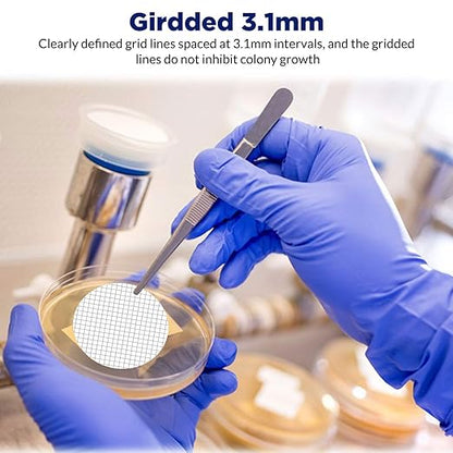 Membrane Solutions MCE Gridded Membrane Filter, Mixed Cellulose Esters Membrane Filter, Sterile Individual Pack Membrane Disc Filter, Diameter: 47 mm, Pore Size: 0.45 um, (200 Pack)