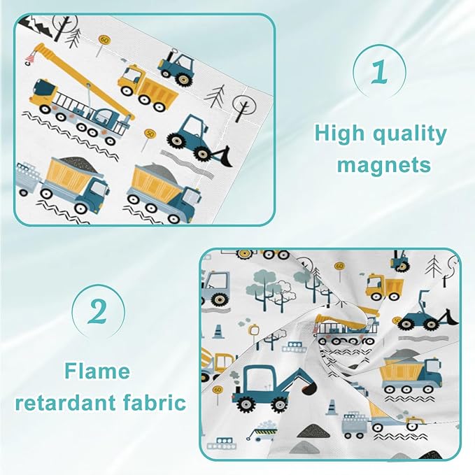 4 Pcs Fluorescent Light Covers for Ceiling Lights Construction Vehicles Machinery Trucks Cranes Cement Mixers Blue Decorative Magnets Light Filters for Office Home Classroom Must Haves 4’ x 2’