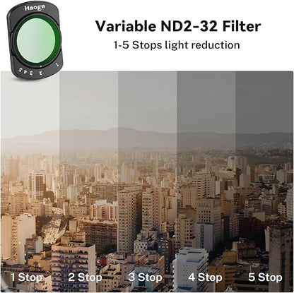 Haoge Magnetic Filter Set for DJI Osmo Pocket 3,Includes 1/4 Black Mist Filter,Light Pullution Reduction Filter,Variable ND 2-32,and LCD Screen Protector,Multi-Coated HD Optical Glass