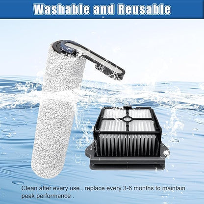 【NOT Universal】【S5 Only】Replacement Parts for Tineco Floor One S5 / S5 Blue / S5 Pro / S5 Pro 2 Wireless Wet Dry Vacuum Cleaner | 3 Filters 2 Brush Roll for Tineco S5 Vacuums