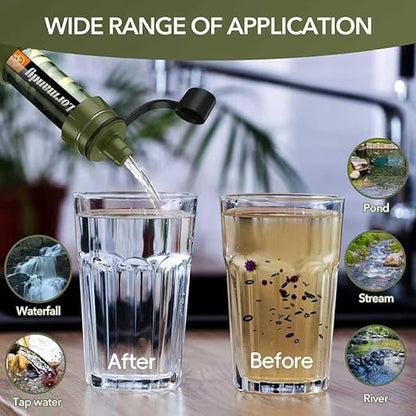 Straw Water Filter 5 Pack – Outdoor Camping & Hiking Survival Gear Kit for Family Use, Ultra-Light Personal Filter Straws for Backpacking, Travel, Bug-Out Bags and Emergency Preparedness