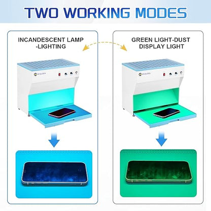 Flow Hood H13 HEPA Filter Hood Large Size HEPA Air Filtration Fan Unit HEPA Filter Fan Clean Bench Workstation for Phone LCD Repair Tissue Culture Seedlings