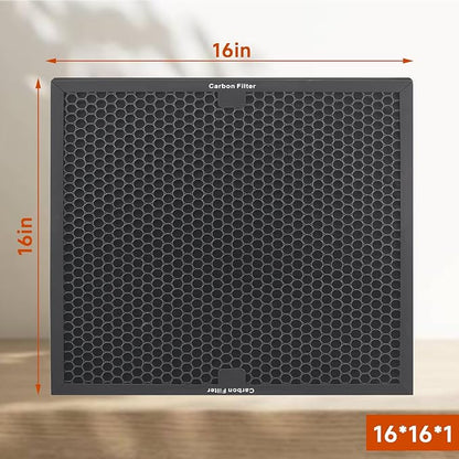 Air Scrubber Carbon Filters Mesh for Dri-Eaz, VEVOR, Mounto and BlueDri Air Purifier, Compatible with Drieaz for HEPA500, BD-AS-550 & F301H, 16'' x 16'' x 1'' inches（3 Pack）