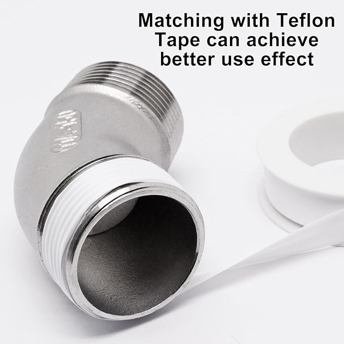 45 Degree Elbow 1PCS, 1-1/4" NPT Male X 1-1/4" NPT Male 304 Stainless Steel Pipe Fitting, Connector Coupler Apply to Outdoor Garden Industrial