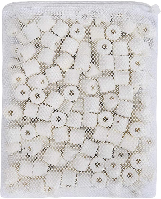 Wave Point Aquarium Filter Media Kits, 1 lb Activated Carbon + 50pc Bio Balls +1 lb Ceramic Ring (Double Pack)