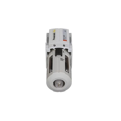 PneumaticPlus PPF2-N02B Miniature Compressed Air Particulate Filter 1/4" NPT - 5 Micron, Poly Bowl, Manual Drain, Bracket