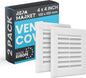 Repa Market 4 x 4 Inch (Outer) White Square Air Vent Cover - Pack of 2 Plastic Fresh Air Intake Vent - AC Cover with Nylon Mesh Screen, Wall, Ceiling HVAC Return Air Register, Modern Soffit Vents