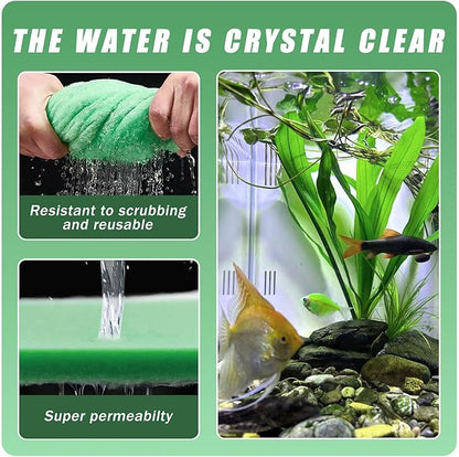 2PC Aquarium Filter Floss - 12" x 78" (6.5ft per roll) - Total 13ft - 1" Thick Premium Polyester Filter Pad for Fish Tank - Mechanical Filtration, Crystal Clear Water, Fits Most Filters(13ft)